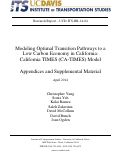 Cover page: Modeling Optimal Transition Pathways to a Low Carbon Economy in California: Appendices and Supplemental Material for California TIMES (CA-TIMES) Model