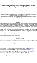 Cover page: Quasi-static analysis of elastic behavior for some systems having higher fracture densities.