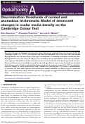 Cover page: Discrimination thresholds of normal and anomalous trichromats: Model of senescent changes in ocular media density on the Cambridge Colour Test