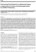 Cover page: Overcoming the bottleneck to widespread testing: A rapid review of nucleic acid testing approaches for COVID-19 detection