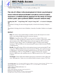 Cover page: The role of C‐fibers in the development of chronic psychological stress induced enhanced bladder sensations and nociceptive responses: A multidisciplinary approach to the study of urologic chronic pelvic pain syndrome (MAPP) research network study