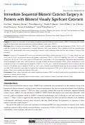 Cover page: Immediate Sequential Bilateral Cataract Surgery in Patients with Bilateral Visually Significant Cataracts.