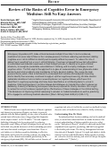 Cover page: Review of the Basics of Cognitive Error in Emergency Medicine and Updates: Still No Easy Answers