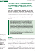 Cover page: IFNα-blockade during ART-treated SIV infection lowers tissue vDNA, rescues immune function, and improves overall health