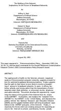 Cover page: The Building of the Internet: Implications for the Future of Broadband Networks