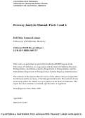 Cover page: Freeway Analysis Manual: Parts 1 and 2