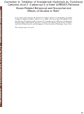 Cover page: Inhibition of Anandamide Hydrolysis by Cyclohexyl Carbamic Acid 3 '-Carbamoyl-3-yl Ester (URB597) Reverses Abuse-Related Behavioral and Neurochemical Effects of Nicotine in Rats (vol 327, pg 482, 2008)