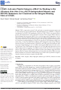 Cover page: CD40L Activates Platelet Integrin αIIbβ3 by Binding to the Allosteric Site (Site 2) in a KGD-Independent Manner and HIGM1 Mutations Are Clustered in the Integrin-Binding Sites of CD40L