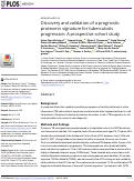 Cover page: Discovery and validation of a prognostic proteomic signature for tuberculosis progression: A prospective cohort study