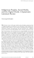 Cover page: Indigenous Peoples, Social Media, and the Digital Divide: A Systematic Literature Review