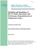 Cover page: Modeling and Simulation of HVAC Faulty Operations and Performance Degradation due to Maintenance Issues