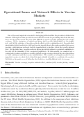 Cover page: Operational issues and network effects in vaccine markets