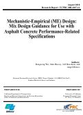 Cover page: Mechanistic-Empirical (ME) Design: Mix Design Guidance for Use with Asphalt Concrete Performance-Related Specifications