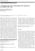 Cover page: A multimodal approach to understanding motor impairment and disability after stroke