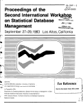Cover page: PROCEEDINGS OF THE SECOND INTERNATIONAL WORKSHOP ON STATISTICAL DATABASE MANAGEMENT, SEPT. 27-29, 1983, LOS ALTOS, CALIF.