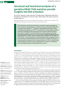 Cover page: Structural and functional analyses of a germline KRAS T50I mutation provide insights into Raf activation.