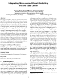 Cover page: Integrating Microsecond Circuit Switching into the Data Center