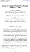 Cover page: PDEs on graphs for semi-supervised learning applied to first-person activity recognition in body-worn video