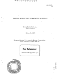 Cover page: POSITIVE MUON STUDIES OF MAGNETIC MATERIALS