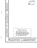 Cover page: CARRIER-FREE RADIOISOTOPES FROM CYCLOTRON TARGETS XIX. PREPARATION AND ISOLATION OF Pt191 from OSMIUM