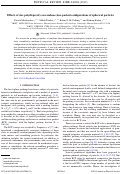 Cover page: Effects of size polydispersity on random close-packed configurations of spherical particles