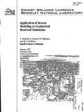 Cover page: Application of Inverse Modeling to Geothermal Reservoir Simulation