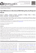 Cover page: Age Differences in Emotional Well-Being Vary by Temporal Recall