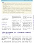 Cover page: When is temporal lobe epilepsy not temporal lobe epilepsy?