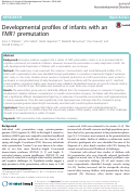 Cover page: Developmental profiles of infants with an <i>FMR1</i> premutation.