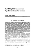Cover page: Rapid City Native American Population Needs Assessment