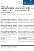 Cover page: SARS‐CoV‐2 worldwide replication drives rapid rise and selection of mutations across the viral genome: a time‐course study – potential challenge for vaccines and therapies