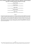 Cover page: The Contribution of Human Cognition and Decision-Making to Understanding the Dynamics of Chemical Manufacturing Process Tasks