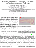 Cover page: Extreme Scale Plasma Turbulence Simulations on Top Supercomputers Worldwide