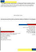 Cover page: Job Access and Work Among Autoless Adults in Welfare in Los Angeles