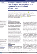 Cover page: Society for Immunotherapy of Cancer (SITC) clinical practice guideline on immune effector cell-related adverse events