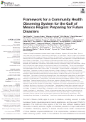 Cover page: Framework for a Community Health Observing System for the Gulf of Mexico Region: Preparing for Future Disasters