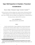 Cover page: Vapor-Wall Deposition in Chambers: Theoretical Considerations