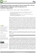 Cover page: Geographical Origin Assessment of Extra Virgin Olive Oil via NMR and MS Combined with Chemometrics as Analytical Approaches