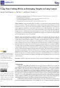 Cover page: Long Non-Coding RNAs as Emerging Targets in Lung Cancer