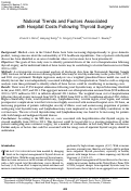 Cover page: National Trends and Factors Associated with Hospital Costs Following Thyroid Surgery.