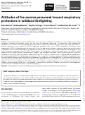 Cover page of Attitudes of fire service personnel toward respiratory protection in wildland firefighting