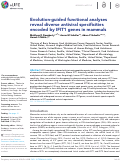 Cover page: Evolution-guided functional analyses reveal diverse antiviral specificities encoded by IFIT1 genes in mammals