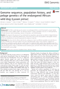 Cover page: Genome sequence, population history, and pelage genetics of the endangered African wild dog (Lycaon pictus)