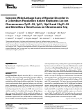 Cover page: Genome-wide linkage scan of bipolar disorder in a Colombian population isolate replicates Loci on chromosomes 7p21-22, 1p31, 16p12 and 21q21-22 and identifies a novel locus on chromosome 12q.