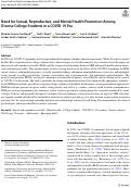 Cover page: Need for Sexual, Reproductive, and Mental Health Promotion Among Diverse College Students in a COVID-19 Era.