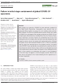 Cover page: Failure in initial stage containment of global COVID‐19 epicenters