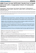 Cover page: NIMH Project Accept (HPTN 043): Results from In-Depth Interviews with a Longitudinal Cohort of Community Members