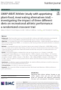 Cover page: SWAP-MEAT Athlete (study with appetizing plant-food, meat eating alternatives trial) - investigating the impact of three different diets on recreational athletic performance: a randomized crossover trial.