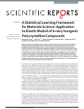 Cover page: A Statistical Learning Framework for Materials Science: Application to Elastic Moduli of k-nary Inorganic Polycrystalline Compounds