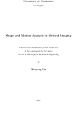 Cover page: Shape and motion analysis in medical imaging